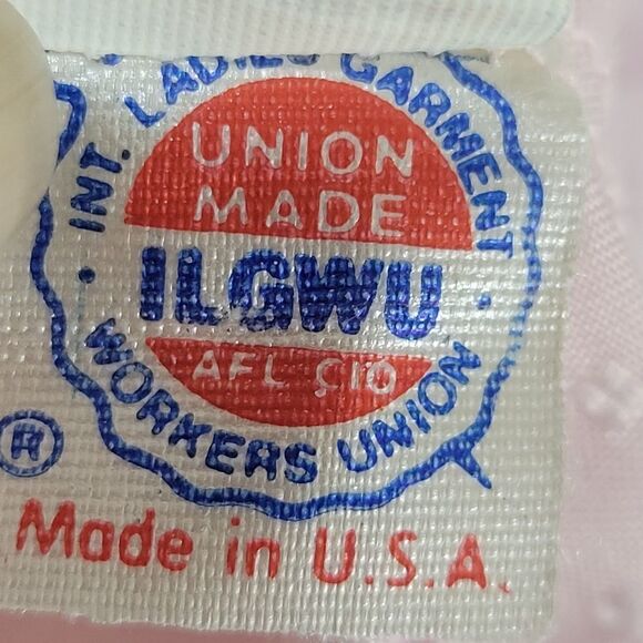 Vintage Koret USA Pink Frilly Ditsy Leaves Blouse - Picture 3 of 16